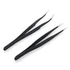 All'ingrosso-nero argento acciaio inossidabile curvo dritto pinzette per unghie strumenti tronchesi per ciglia nail art set kit nave libera