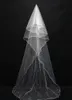 2016 Yeni Hanky ​​Set Katmanlar Düğün Gelin Peçe Dantel Whiteivory Katedrali Uzunluğu Kenar Gelin Gelin Peçe Düğün Dantel Peçe Şapel Uzunluğu Peçe