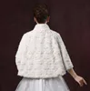 Coprispalle da sposa in pelliccia sintetica champagne Bolero Cape Stole Cappotto con maniche a 3/4 perfetto per la sposa da sposa invernale damigella d'onore Spedizione gratuita