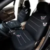 9pcs/set car seat cover full sets Universal Fit 5 좌석 SUV 세단 앞쪽/뒷좌석 신축성 세척 가능한 숨막히는 검은 나비