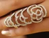 Rhinestone Rose Ring för kvinnor Silver Färgfri Storlek Hot Party Nya Mode Smycken Koreansk stil