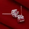 Gloednieuwe hartvormige diamanten sterling verzilverd sieraden ketting voor vrouwen DN087, populaire witte edelsteen 925 zilveren oorbellen