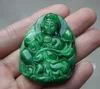 Manual sculpture foot green jade guanyin bodhisattva. Talisman necklace pendant