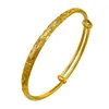 Womens Bangle Adjustable Bracelet Diameter 60mm Gold Filled Classic Female Star Carved Bangle Wedding Jewelry 4mm Wide