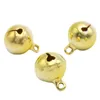 1000 pcs 6mm Gold plated Jingle Bell Dangle Charms With Loop Small Bells Fit Festival Jewelry Pendants charm beads6237323