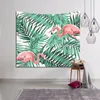 Tropischer Tenture-Flamingo-Wandteppich, Dschungelpflanze, Blätter, Wandbehang, Dekoration, bedruckter Polyesterstoff, Wildtier-Hintergrundkunst