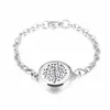 IJL3005 30mm Stainless Steel Women Tree of Life Essential Oil Aroma Diffuser Perfume Locket Bracelet Charm Bangle Women Jewelry