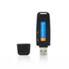 D001 U Disk Digital Voice Recorder Pen USB Flash Drive DictAfone Audio Recorder Support TF-kortplats Svart Vit 100PC / Lot