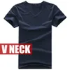 Wholesale-livraison gratuite 2016 Summer Vente chaude Coton T-shirt Casual Hommes manches courtes Col V-shirts Noir / gris / vert / blanc S-5XL