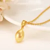 Egg Oval Bead Necklace Pendant Bullet Earrings Jewelry Set Party Gift 14k Yellow Fine Gold GF Africa ball Women Fashion