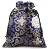 Lyxig Extra Stor Silk Brocade Drawstring Bag Presentförpackning Travel Shoe Pouch Dammsugare Smycken Hantverk Bra Underkläder Förvaring Ficka