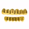 Hip Hop 24k Gold Rhodium Plated Teeth Grillz Top Bottom Grill For Halloween Christmas Party Vampire Teeth For Men