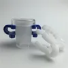 adattatore per bong in vetro da 10 mm femmina a 14 mm maschio da 14 mm femmina a 18 mm maschio mini tubo di vetro con clip keck in plastica bianca blu