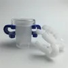 adaptateur de bong en verre avec 10mm femelle à 14mm mâle 14mm femelle à 18mm mâle mini verre avec clip en plastique blanc bleu keck