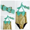 PrettyBaby bowtie Fashion Princess Girls Mermaid Swimsuit one piece Kids Toddler Bikini 2 Pcs Suit Child Swimwear Children Bathing