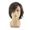 WoodFestival short dark brown wig for handsome man high quality men wigs natural hair synthetic short cosplay male fiber