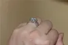 빈티지 10KT 화이트 골드 반지 손가락 레이디 시뮬레이션 다이아몬드 CZ 칵테일 보석 반지 여성 참여 결혼식 신부의 보석을 설정 작성