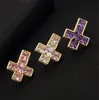 Crystal Colorful cute cross navel belly button rings body piercing surgical steel belly button rings belly ring in navel body jewelry