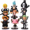 Anime One Piece Mini Action Figures The Straw Hats Luffy Roronoa Zoro Sanji Chopper Figure Toys 9pcs set free shipping