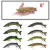 Richiamo di pesca di nuovo design di alta qualità 20 cm / 8 "-65 g Gancio multi esche snodabili 8 sezioni Accessorio per pesca con esca dura con amo triplo