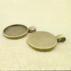 Whole-10pcs 25mm zilveren plaat ketting hanger instelling cabochon cameo basis lade bezel leeg fit 25mm cabochons sieraden maken 276H