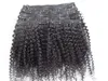 clip brasiliana in trama di capelli ricci afro crespi estensioni dei capelli umani ricci non trattati colore nero naturale 200 g/SET