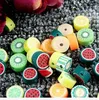 100 PCS Mixed Color Polymer Clay DIY Fruit Slice Beads 10mm Resin Beads Round Beads For Making Bracelet & Necklace