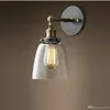 Loft Vintage وحدة إضاءة LED جداريّة الإضاءة الصناعية اديسون زجاج الظل علوي القهوة بار جدار الشمعدان الحديد لتقوم بها بنفسك الجدار ضوء مصباح مستودع e27