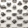 Fashion Alloy Rings Hip Pop Style Skull&devil Designed Rings Fit Halloween Party Mix Lot 50PCS Wholesale