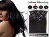 Brésilien cheveux humains Clip droit dans les extensions de cheveux 7PCS pleine Head Set 16 « -22 » Multiplier les couleurs Livraison rapide