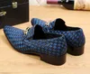 Nouvelle mode en cuir véritable chaussures plates pour hommes couleur mélangée Plaid robe de mariée chaussures hommes sans lacet grande taille bout pointu hommes mocassins