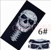 MOQ = 50PCS 25 * 49.5cm Halloween Skull Bandanas Neck Face Mask Headscarf Tubular Multifunktionell Scarf Seamless Turban Headband Unisex 9 färger