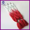 10pcs/lot 100g Ombre Two Tone Jumbo Braiding Synthetic Jumbo Braid Hair White Red Color