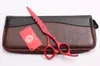 Z1010 5.5 "16cm Japan Purple Dragon Röd Professionell Human Hair Saxar Barbers Frisör Saxar Skärning Tunna Shears Style Tools