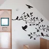 2016 rama de árbol y pájaros vinilo adhesivo artístico de pared pegatina removible para pared decoración del hogar papel tapiz mural 4984062