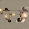 Industriële pijp LED Muurverlichting 3 Hoofden Wandkandelaars Vintage Brons Muur Licht Ijzer Amerikaanse Land Indoor Lights
