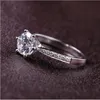 100% solid 925 Sterling Silver Ring har silvercertifikat för äkthet 1CT SONA CZ Diamond Engagement Smycken för kvinnor