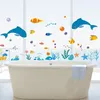 Dolphin Fish Sea World Wall Sticker Ocean Fish Shower Tile Stickers i badrummet på Bath Bath Pool Bathtub Glass Fönster Mura2516002