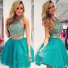 Two Pieces Short Prom Dresses Tulle Beaded A-line Elegant Homecoming Dresses Pretty Party Dress Formal Evening Gowns