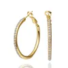 Orecchini a cerchio in oro 18 carati placcati con stili di miscelazione con gioielli con fascino classico in zirconi per donna di alta qualità 9 paia lotto256M