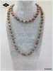 ST0190 32 inches Long Necklace Knotted Stone Amazonite Jasper Unakite Semi Precious Stone Necklace for women2820