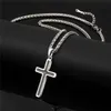 Nakelulu Cross hanger ketting voor mannen / vrouwen goud kleur ketting religieuze christelijke sieraden kerstcadeaus
