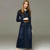 50 PC Jesień Nowa Moda Kobiety Dżinsowa Sukienka Casual Luźna Długie Rękaw T Shirt Dresses Plus Size