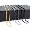 HELA 5st -smycken bred 3mm Box Rolo Chain Halsband Rostfritt stål Fashion Men039S Women Jewelry Silver Gold Black 18 5569470