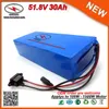 Batterie de vélo électrique en PVC 30Ah e-bike batterie de vélo géant 51.8V dans des cellules plates 3.7V 5.0Ah 26650 30A BMS avec chargeur 2A