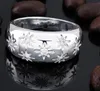 925 Sterling Silver Kvinnor Ring Diamantkristall Bröllopsblomma Ringar Vacker Söt Pretty Lady Smycken Partihandel