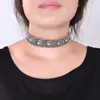 Groothandel-boho kraag choker zilveren ketting verklaring sieraden vintage etnische bohemie stijl turquoise kralen nek voor vrouwen # 83377