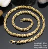 Good Quality Charming 5mm 24'' Gold 316l Stainless Steel Women Men's New Solid Byzantine Link-chain Necklace Jewelry