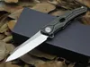 High End Ball łożysko Flipper Nóż D2 Satynowe Blade Black Kamień Umyte TC4 Titanium Uchwyt EDC Kieszonkowe Noże xmas prezent