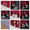 Boucle d'oreille plaquée argent sterling pour femmes, 10 paires par lot, style mixte EME33, plaque de mode, boucles d'oreilles lustre pendantes en argent 925, nouvelle collection